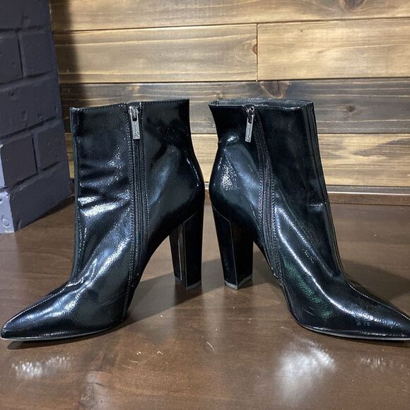 Jessica Simpson Teddi Patent Side Zip Pointed Toe Heeled Ankle Boots Size 9.5 - Picture 6 of 12